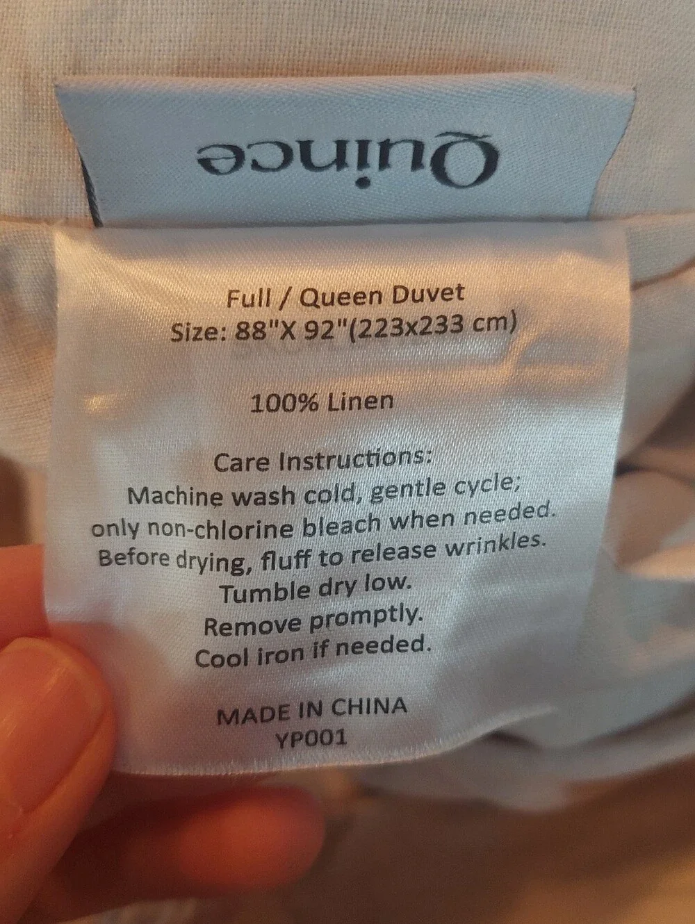 NWOT Quince European Linen Flange Sand Duvet Cover & 2 Shams! Full/ Queen(823)